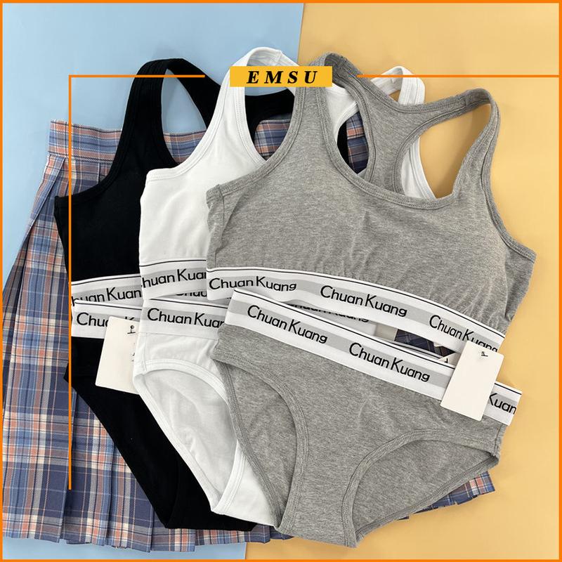 Bộ Đồ Lót Chất Vải Cotton Co Dãn Cao Cấp, Bộ Quần Áo Nữ Thể Thao Tập GYM, YOGA