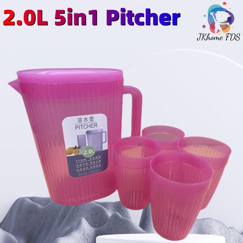 2000ML 5in1 Pitcher Large High Quality Fiberglass Pitcher Juice ...