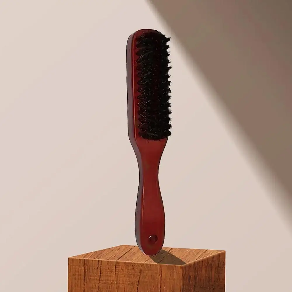 Men's Beard Brush with Wooden Handle, Heatless Beard Brush for Men, Beard Cleaning & Styling Brush, Male Mustache Brush, Haircare Styling Tools for Men