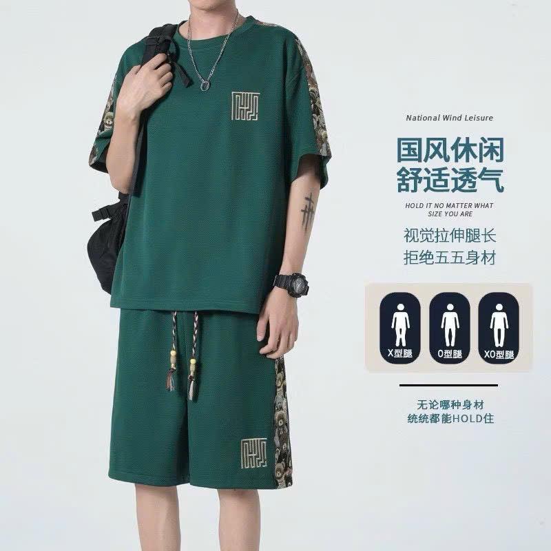 Bộ thể thao nam nữ Unisex vải tổ ong phối họa tiết 6 màu Trẻ chung năng động 1