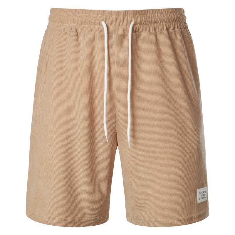 Product Introduction of 2025 Summer new solid color lace-up sweatpants corduroy simple quarter shorts men's shorts casual pants spot selu  ar  kargo mens  jeans 2