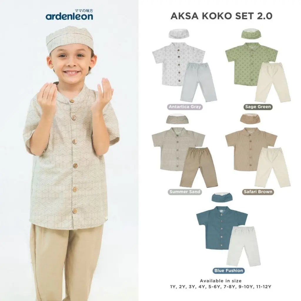 ARDENLEON Setelan Koko Anak Raya Aksa Koko Set 2.0