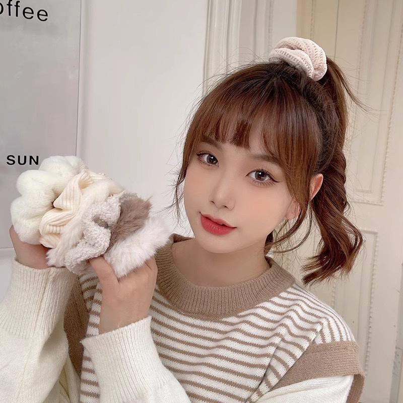 Product Introduction of ED - 7PCS / SET IKAT RAMBUT SCRUNCHIE CEPOL / KUNCIRAN RAMBUT SCRUNCHIE BULU SET 3