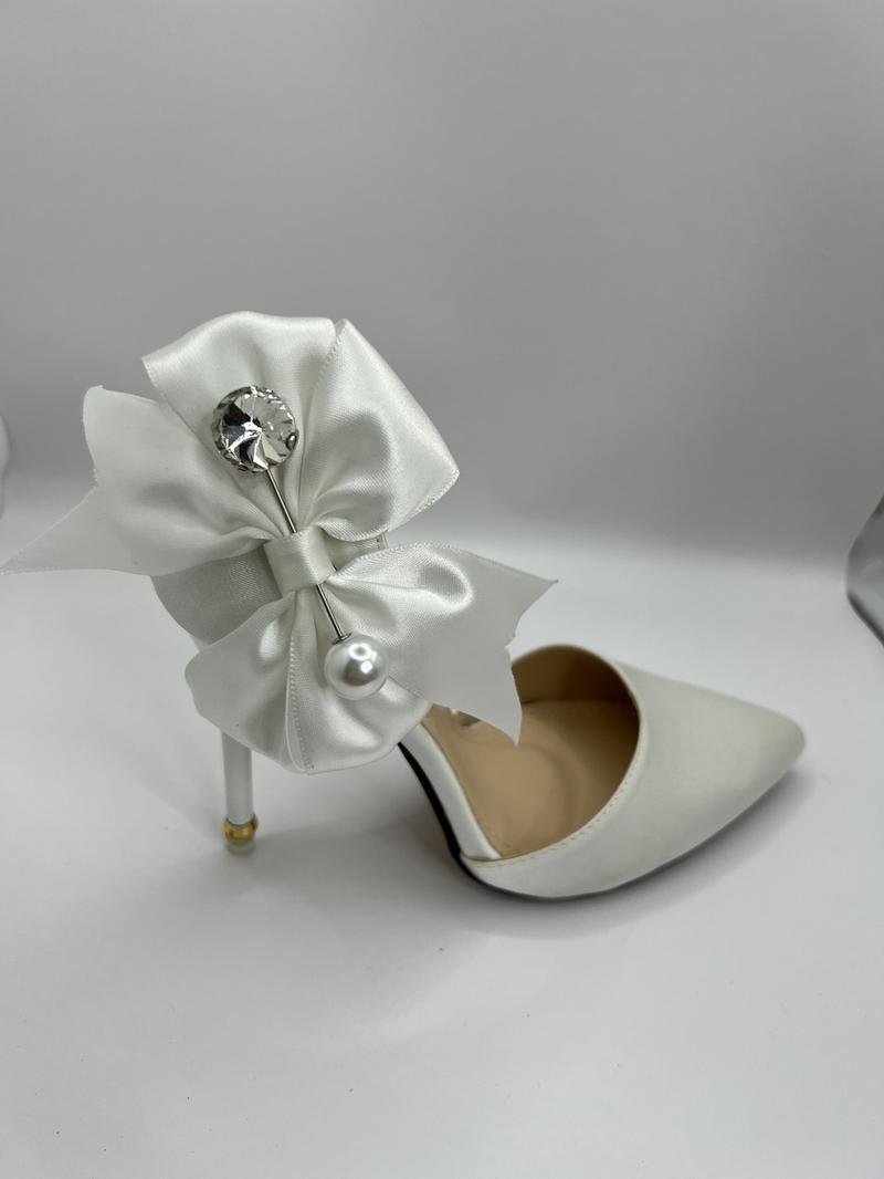 Product Introduction of N53 Giày cao gót gắn nơ lụa xoàn chéo , gót ngọc cao 9cm Shoes Nữ ( lùi 1sz ) 22