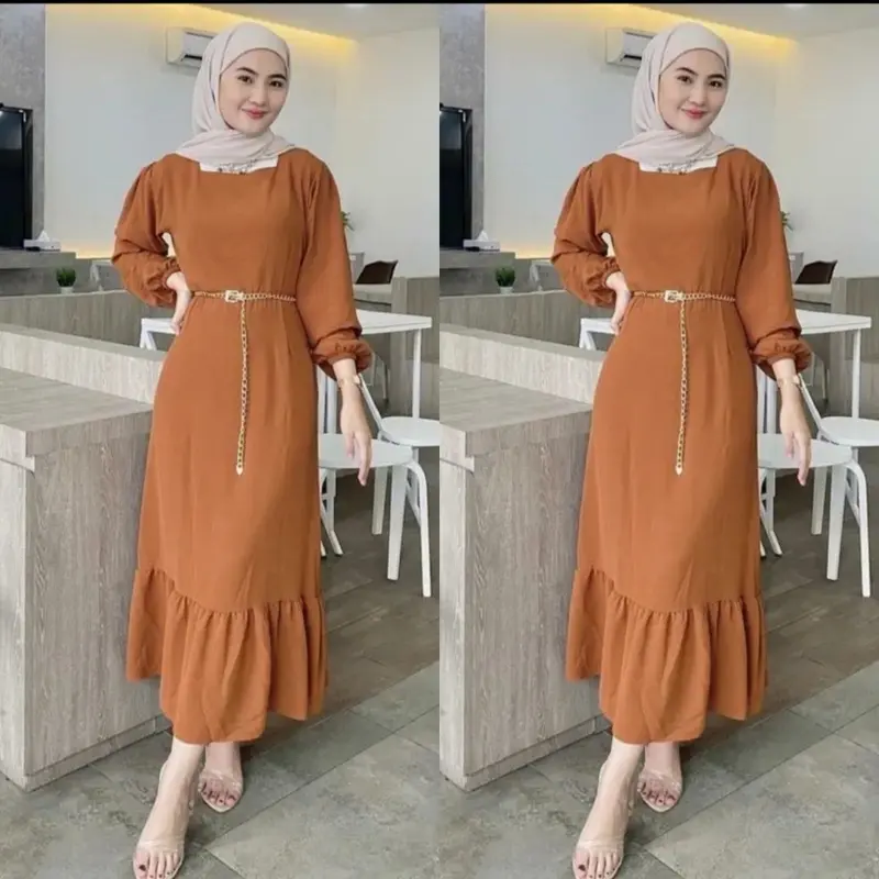 Siska Midi Dress Duyung Cringkle Airflow Busui Jumbo 1