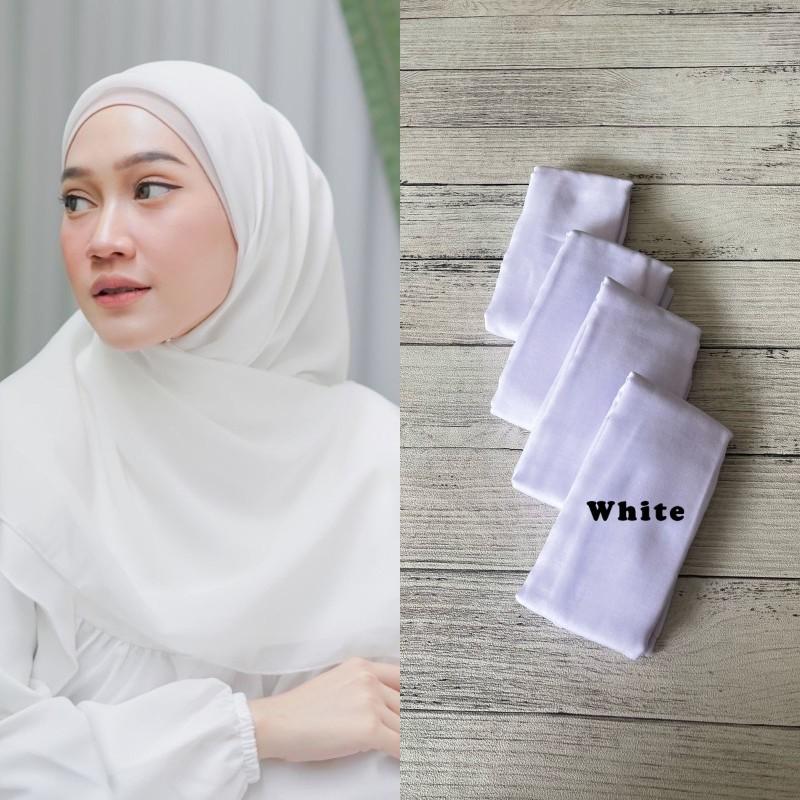 HIJAB BELLASQUARE PUTIH TULANG Nyaman Segi Empat Kerudung Muslim