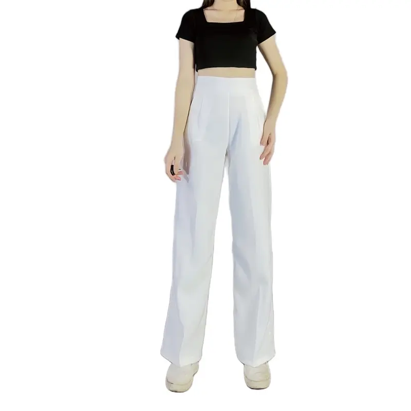 Quần suông dáng ngắn ống rộng khóa sườn - ms 2226 Nữ Pants 2