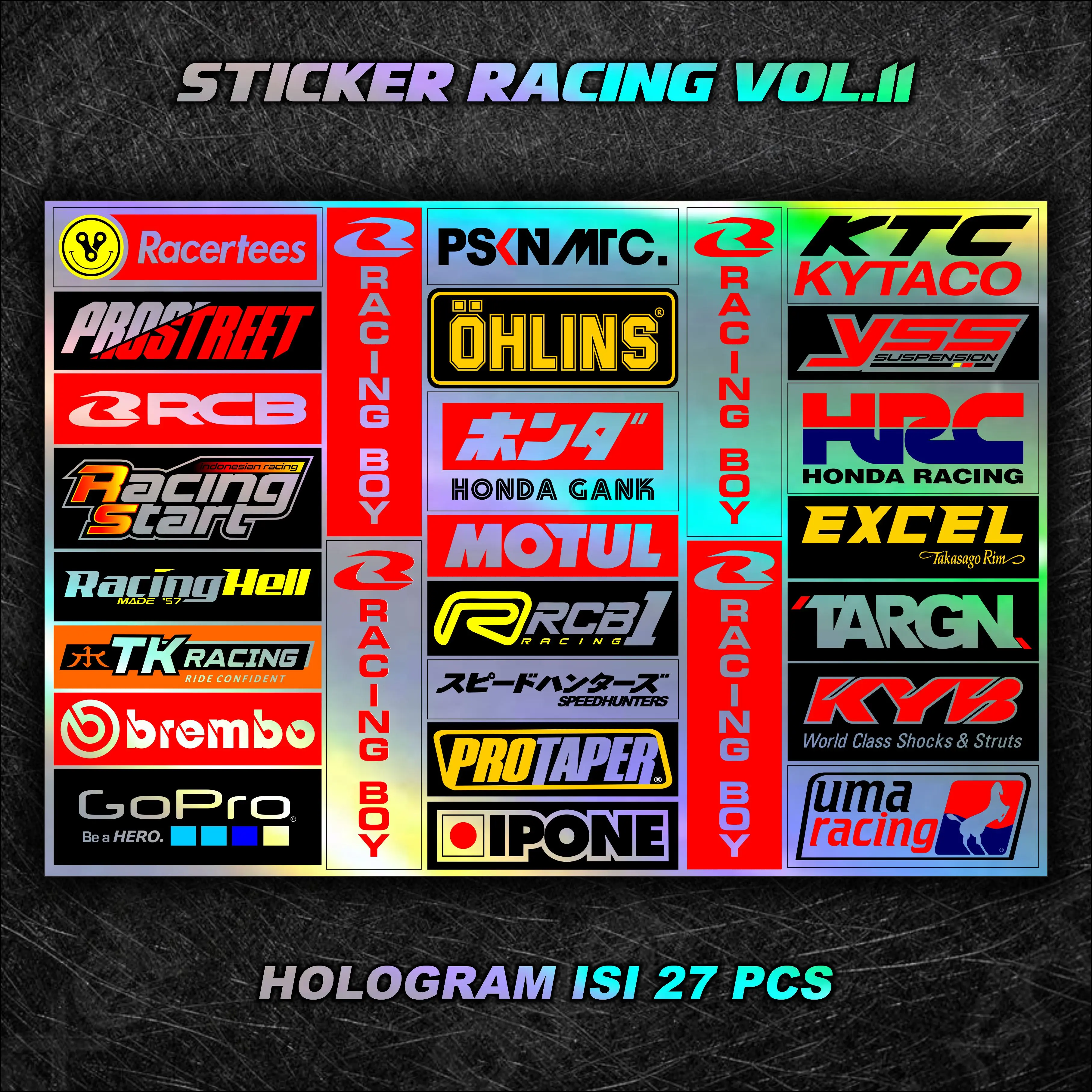 Boom Sticker Racing Pack Sticker Pack Racing Hologram Vol 11 - Shop | Tokopedia