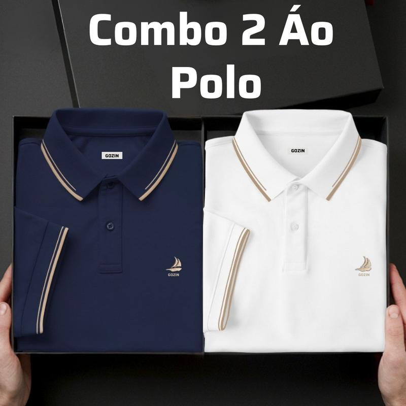  Combo 2 Áo Polo Nam Coolmax Pro Siêu Co Giãn Tháng Khí Thương Hiệu GOZIN -JA24 