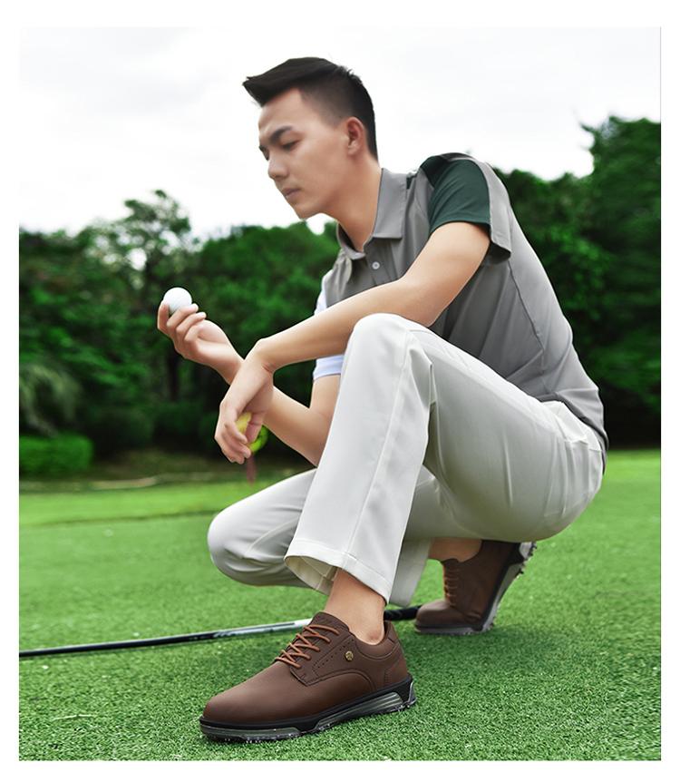 Product Introduction of Plus Size Golf Shoes for Men Breathable Nail Resistant Non slip Lace up Sports Shoes 10