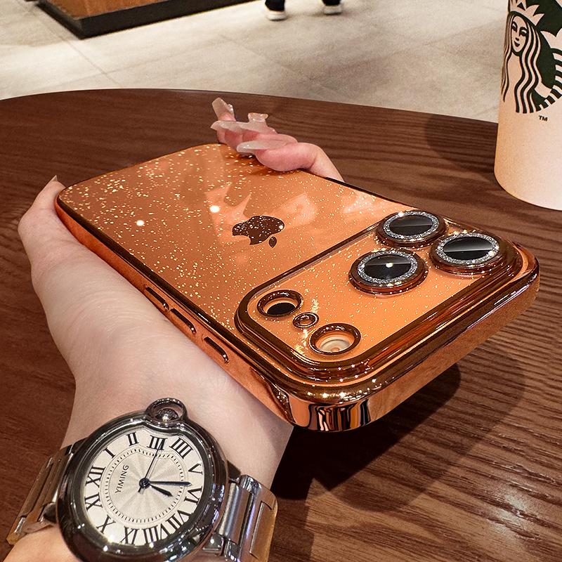 เคสโทรศัพท์ ดีไซน์หรูหรา โปร่งใส ชุบกลิตเตอร์ระยิบระยับ เข้ากันได้กับ iPhone 17promax 16 15 14 Plus 