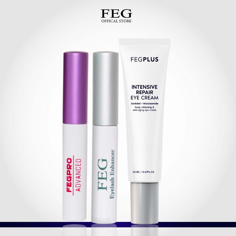 Combo serum dưỡng mi FEG  eyelash ngày, đêm và kem mắt FEG plus dưỡng đôi mi chắc khỏe (dung tích 3ml)