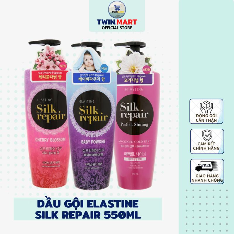 Dầu gội chăm sóc và nuôi dưỡng tóc Elastine Silk Repair 550ml Hàn Quốc biotin collagen