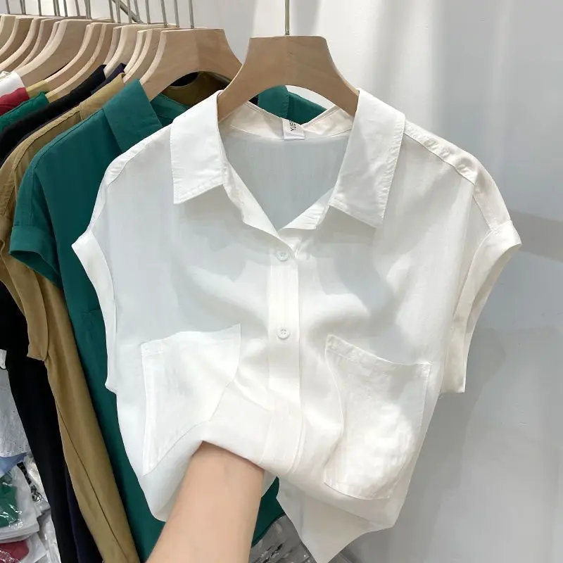 Áo Sơ Mi Nữ, Thiết Kế Mỏng Mùa Hè, Hàng Mới Về, Phong Cách Thường Ngày Dáng Rộng Vừa Vặn, Che Bụng, Phong Cách Phương Tây, Áo Voan, Thời Trang