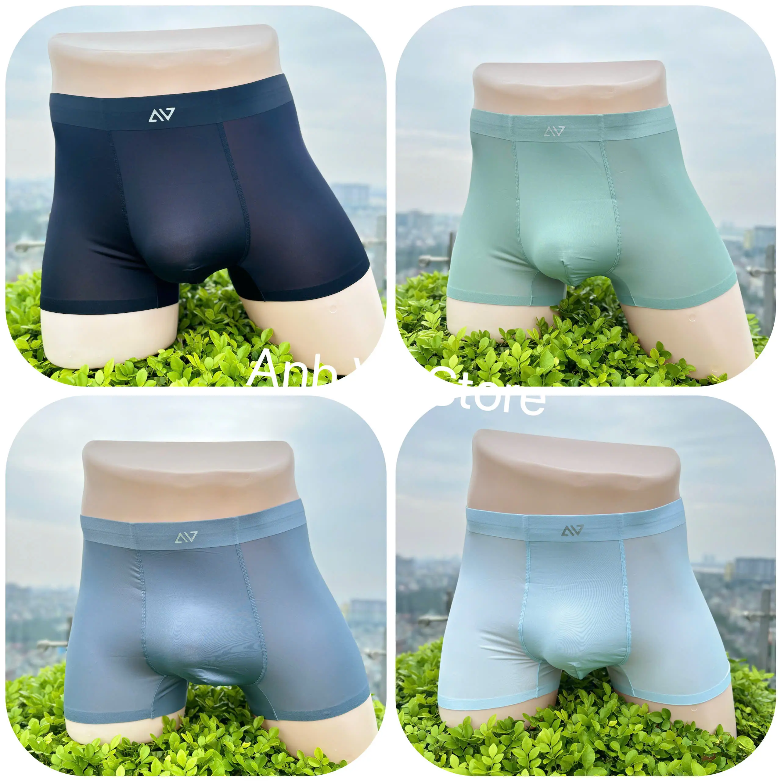 COMBO 4 QUẦN LÓT NAM chất liệu lụa băng KHÁNG KHUẨN CAO CẤP ( mã AV04 ) Quần Boxer Sịp Menswear boxers/trunks thun lạnh sip khỏe mạnh đơn giản quầnlót