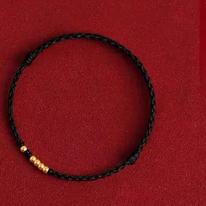 Gelang Jodoh Tali Keveruntungan Kepang Bola Titanium 13 dan 14 Anak Benang Dewasa Giok