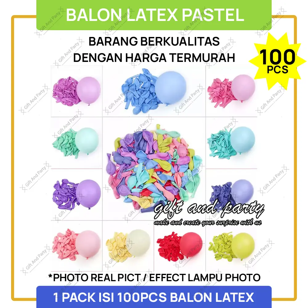 Balon Latex Macaron 1 PACK ISI 100 Pcs / Balon Per Pack / Balon Pastel