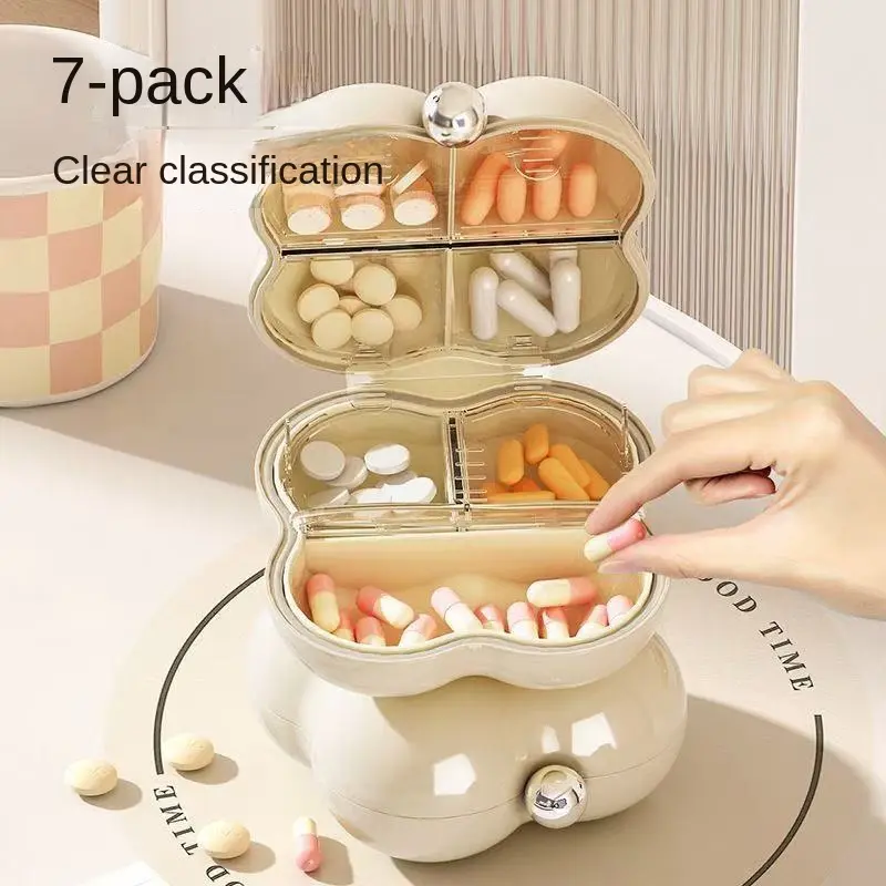 Small medicine box, medicine box, portable, sealed, sugar box, carry-on, with pills, packaging, storage box, medicine box