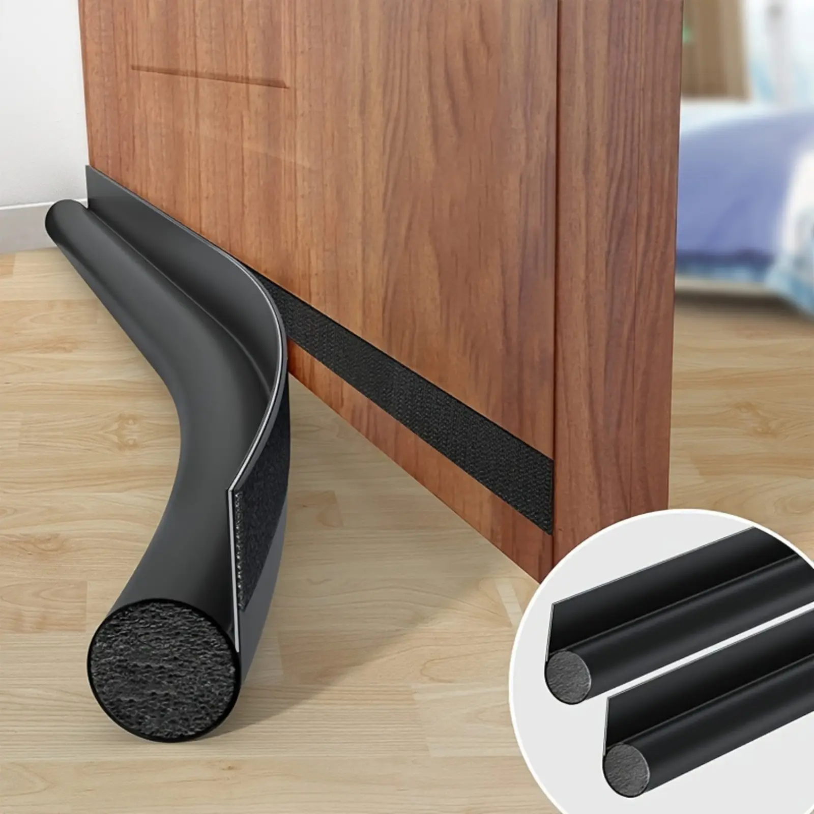 Door Bottom Seal: Durable Leather Sound Strip, Anti-Dust & Insect Self-Adhesive Door Seal
