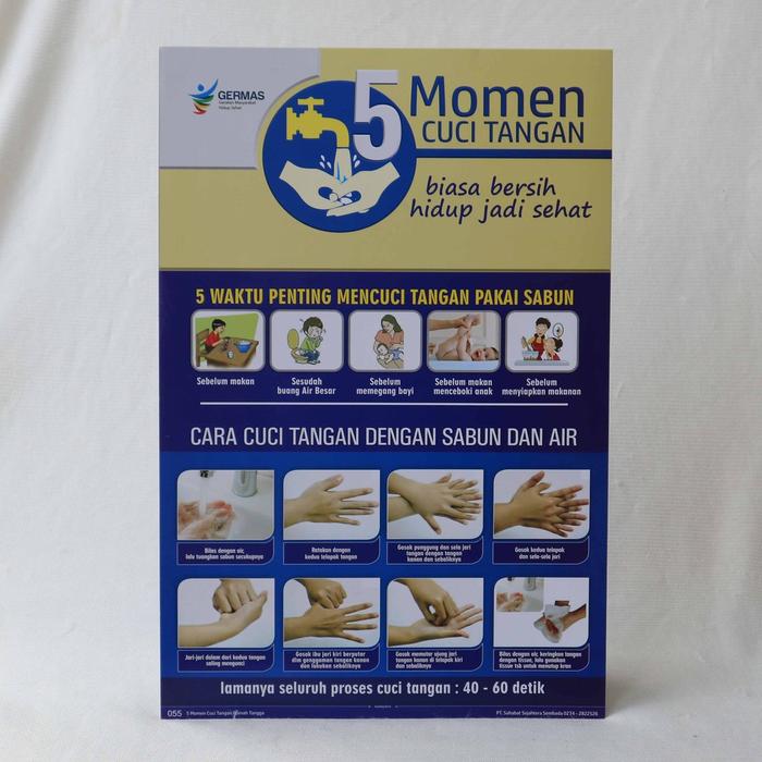Gambar Poster 5 Momen Cuci Tangan untuk Rumah Tangga, Poster Cara Cuci Tangan dari Sahabat Sejasa Kab. Sleman Tokopedia