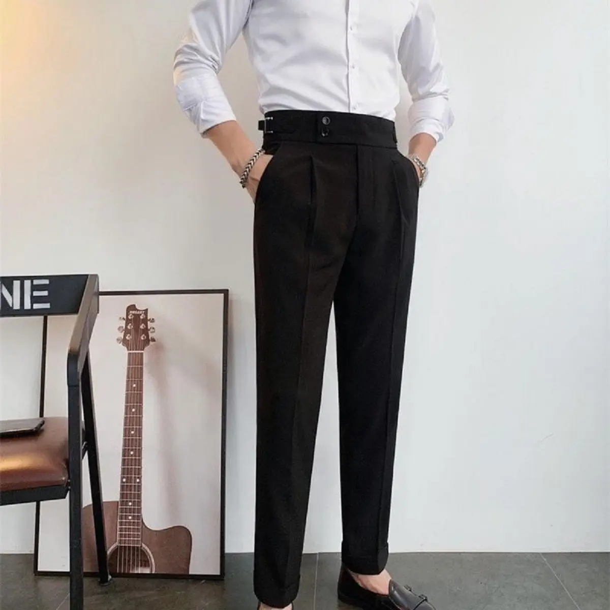 Quần âu cạp cao nam JONATO dáng baggy, chất liệu vải lạnh hàn, quần âu sang trọng lịch lãm
