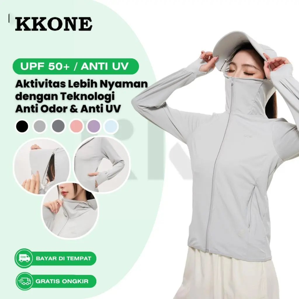KKONE Jaket Anti UV Premium Jaket Olahraga Wanita UPF50+Pakaian Quick Dry Breathable Sport(J006)