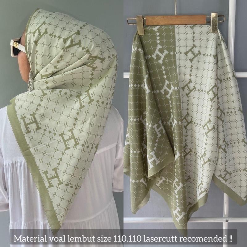 Hijab Segiempat Voal Motif Premium H Bolak Balik 2in1 0