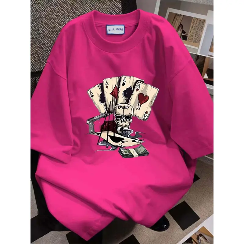 Cetakan tengkorak poker retro |Baju Oversize Pria|Kaos Pria Terbaru 2024|Kaos Cotton Combed 30s|Kaos Cowok Distro Original 100%|Kaos Pria Premium Tebal| Kaos Lengan Pendek Pria|Baju Kaos Oversize Couple |Kaos Oversize Pria Kaos Hitam 6