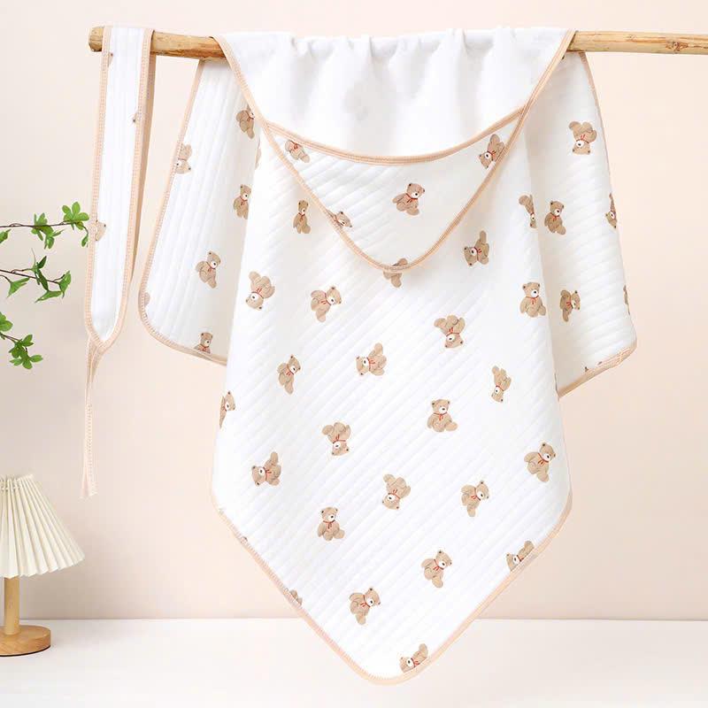 Chăn choàng ủ có mũ trần bông Hàn Quoc kèm đai