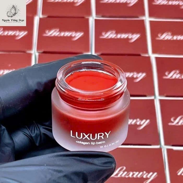 Dưỡng Hũ Lựu Đỏ Kích Màu Môi Luxury Collagen Lip Dưỡng Môi Kích Dưỡng Ẩm Màu Sau Phun Xăm Cho Nữ 1