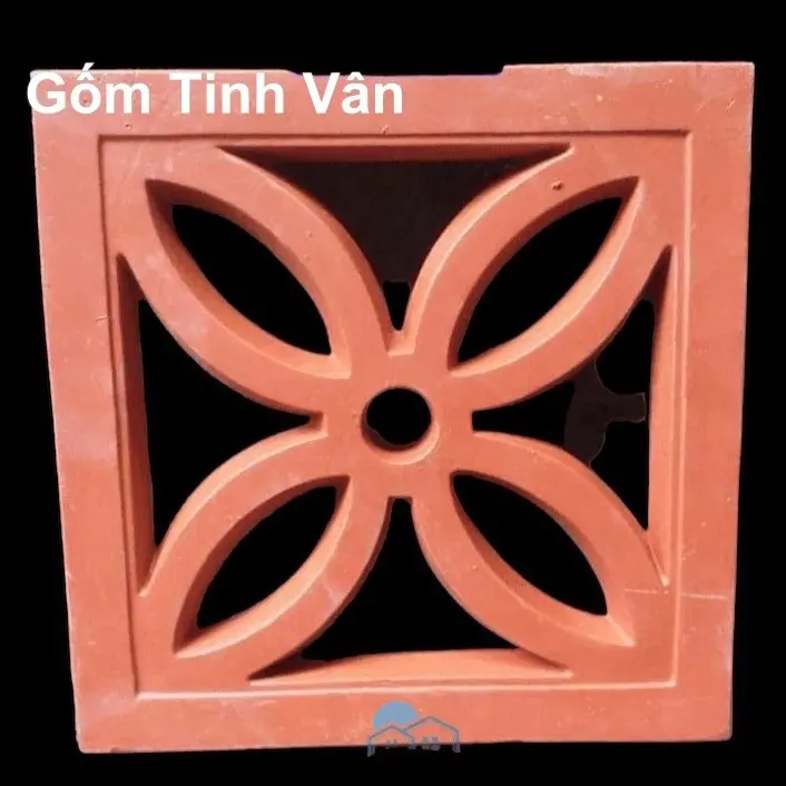 Gạch thông gió hoa chanh, gốm đất nung đỏ, sản xuất tại, gốm tinh vân bát tràng, chất lượng tốt, bền đẹp, có 2 kích cỡ 20x20x4,5 cm, 30x30x5 cm gốm tinh vân bát tràng 2