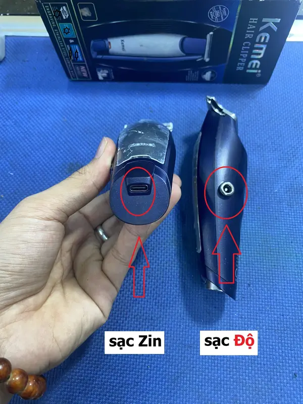 Tông Đơ Bấm Viền Kemei 5021 bản ĐỘ PIN, MÀI CHUỐT LƯỠI 3