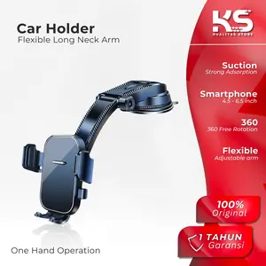 Car Phone Holder Dashboard Kaca Mobil Long Neck 360 Free Rotation Strong Suction Pad Flexible Gooseneck Arm Holder Handphone Mobil Meja