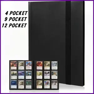 READY STOCK  Strap Binder Card Album 4/9/12 Pocket - Untuk TCG/CCG Pokemon Yugioh MTG Photocard 160/360/480pcs - Buku Koleksi Kartu A4 Album Foto - Kualitas Premium