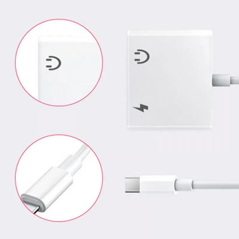 Product Introduction of Type-C USB connector C to Double Type-C 3 5mm Jack TO Cable Adapter for Charding 2 in 1 Split 36
