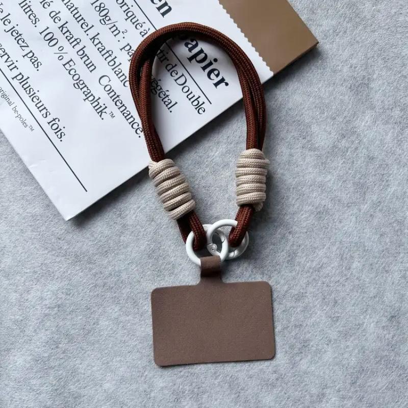 Product Introduction of Dopamine short mobile phone lashings Double head bold color mobile phone gasket anti-loss hand-woven wrist rope 2