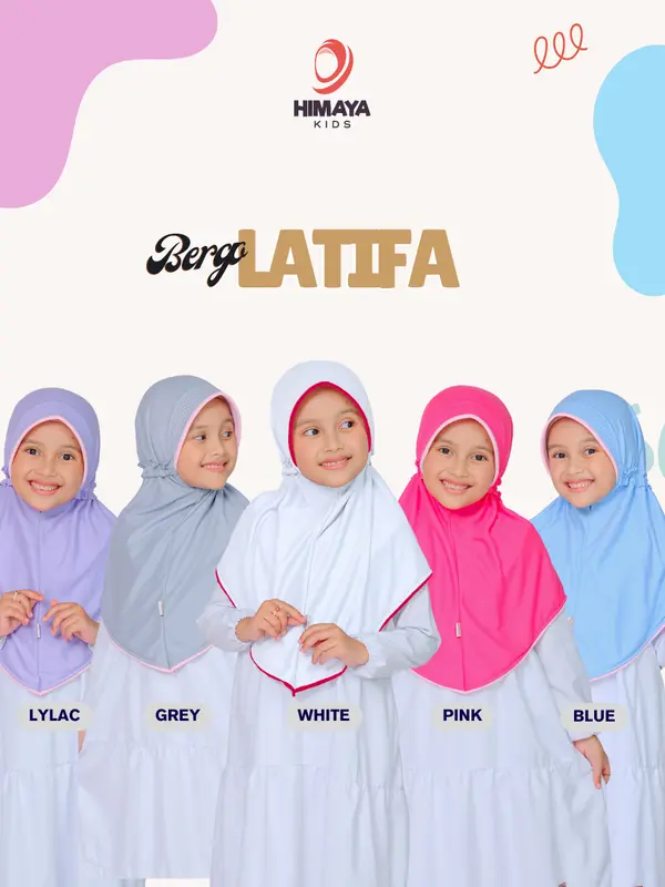 HIMAYA - Bergo Anak Daily - Latifa (4-12 thn) Jilbab Karet 0