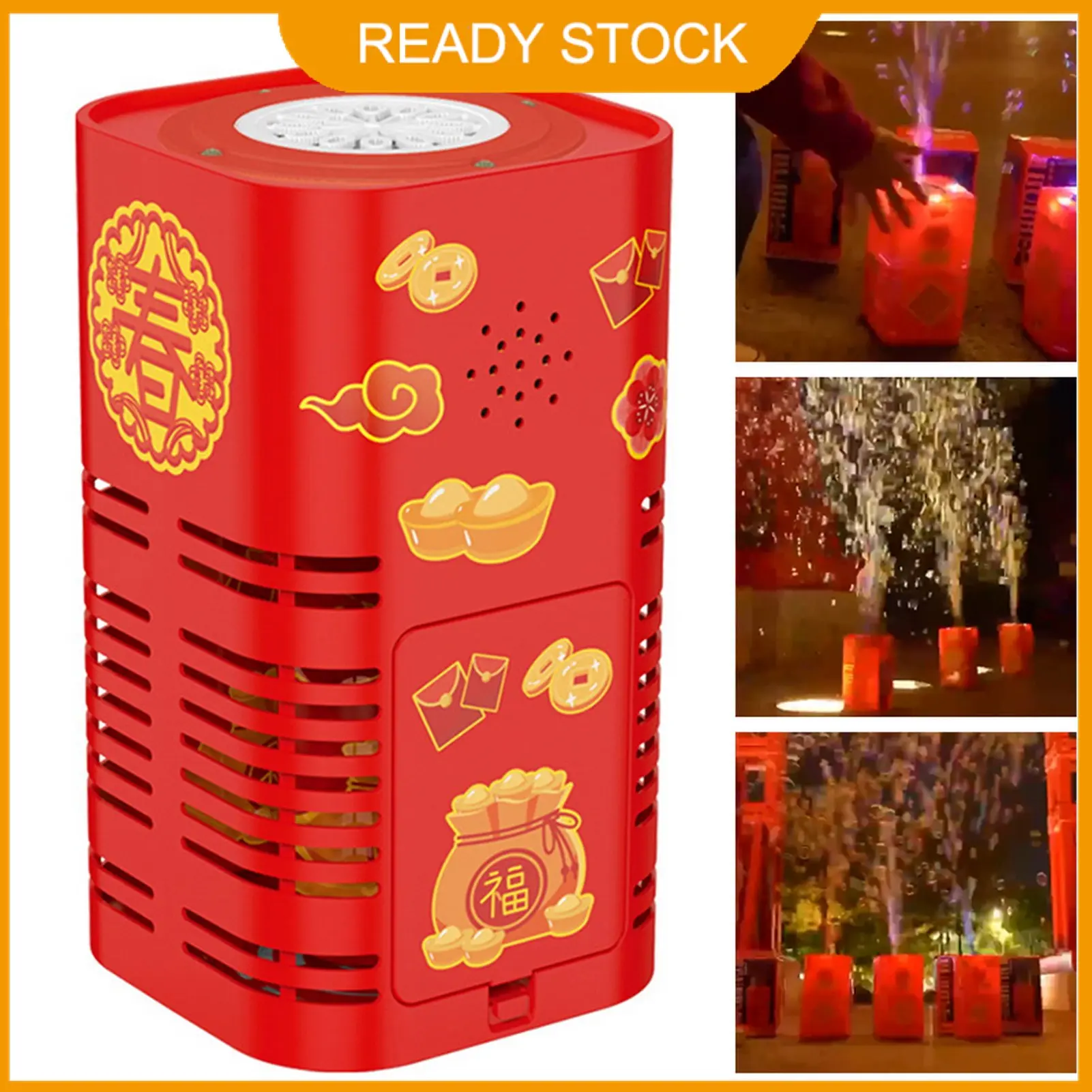 TERN Bubble Machine Toy Easy to Use Safe Leakproof Multiple Holes Light Entertainment Music Automatic New Year Bubble Blower Spring Festival Props