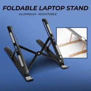 AShop Laptop Stand Foldable Adjustable Aluminium 12-17 Inch