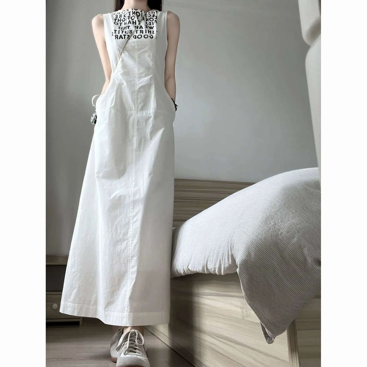 Trang Phục Thường Ngày Phiên Bản Giản Định, Thanh Lịch Cân Bằng, Phong Cách Margiela Thường Ngày Dài Đôi, Dành Cho Nữ Women Dress