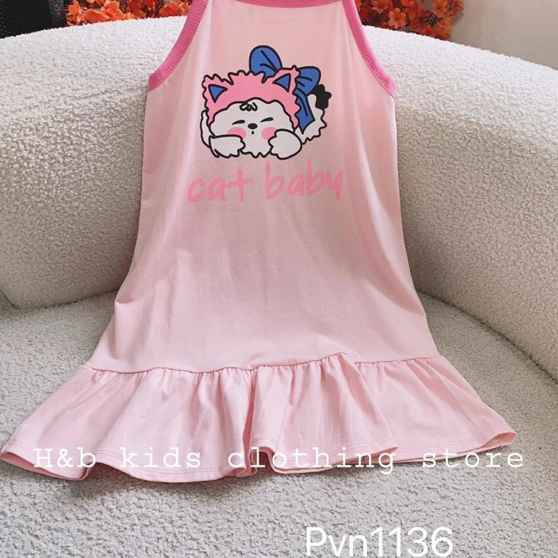 Nakids Váy 2 dây xuông cho bé gái chất liệu cotton, hoạ tiết hình in sắc nét 3