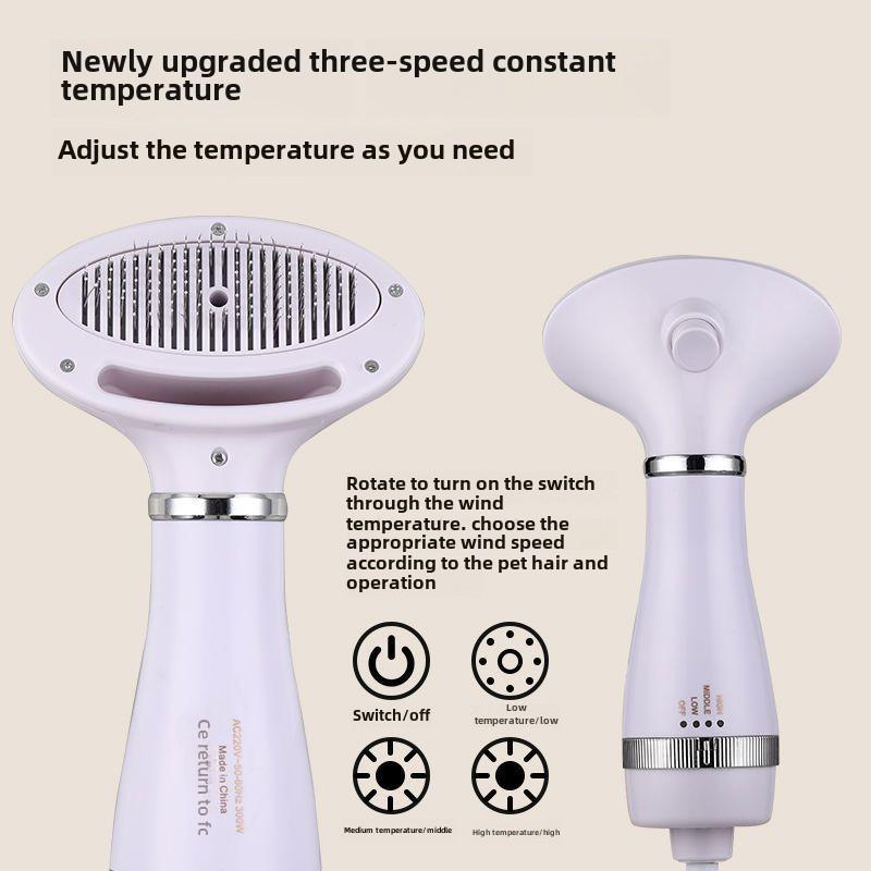 Product Introduction of Pet Blowing Hair Pulling Artifact Blowing Combs Dog Roller Raising Machine Integrated Hair Dryer Teddy Blowing Hair Comb for Beauty Use 5