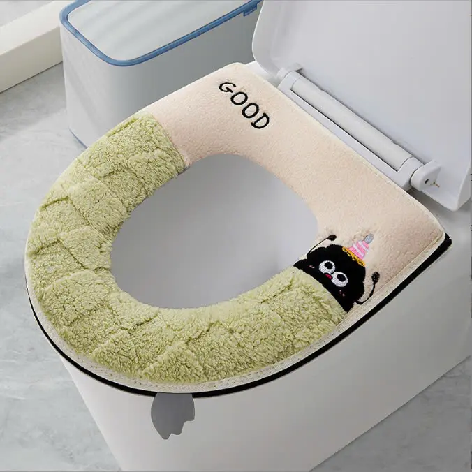 Miếng Lót Bồn Cầu Nỉ Siêu Mềm, Giữ Ấm, Hình Tròn, Bền Bỉ, Tiện Dụng đệm  lót toilet brush