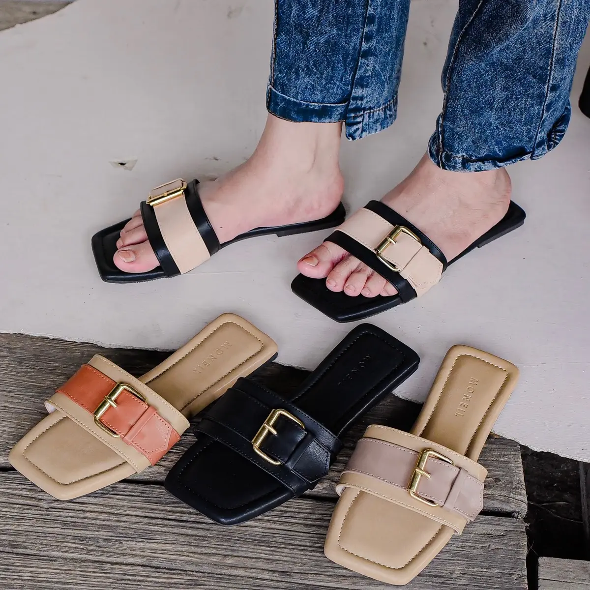 Sendal Wanita kokop gesper - Lira Flat