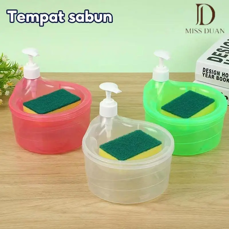 Tempat Sabun Cair 500ml / Dispenser Sabun Cuci Piring / Model Mangkuk Bulat / Soap Pump 2in1 / Wadah Multifungsi