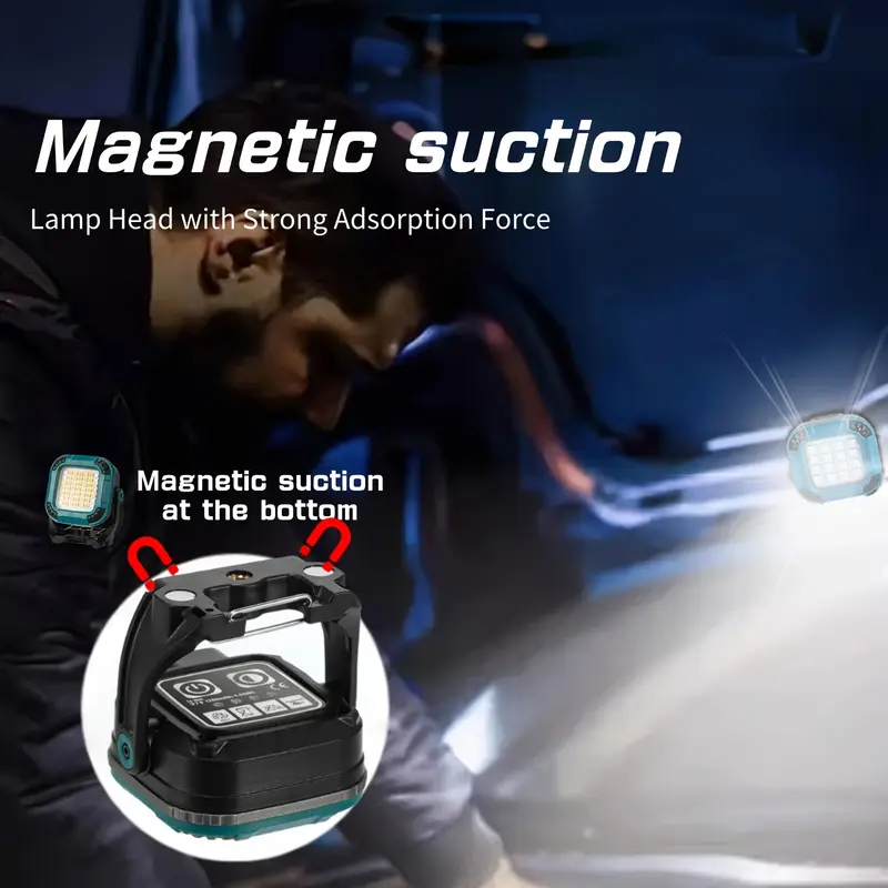 Đèn làm việc COB Cầm Tay Đèn pin EDC, có thể sạc lại, với đầu xoay 360 °, đế từ tính, 14 chế độ, thích hợp để cắm trại, bảo trì và các tình huống khẩn cấp 7