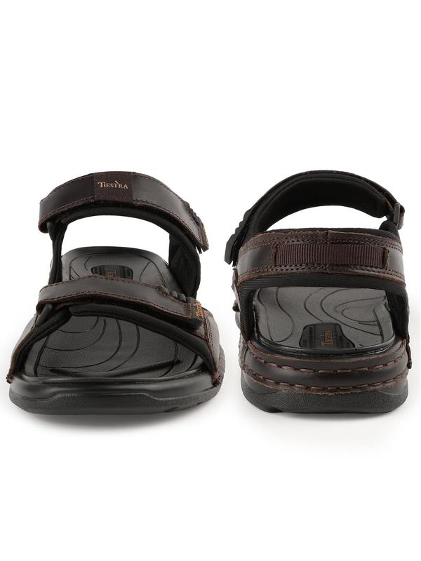 Men's Cowhide Velcro Sandals, Outdoor Water-resistant Skin-friendly Sport Sandals, Non-slip Comfort All-match Sandals for Summer for Daily Wear 1