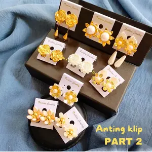 Anting klip (part 2) Anting jepit hijab model terbaru Aksesoris Earrings