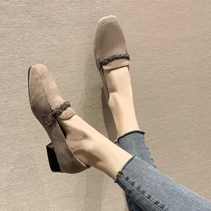 Kiwari Shoes - Sepatu Flatshoes Wanita Noela Khaki Casual Korea Inspired Design Karet