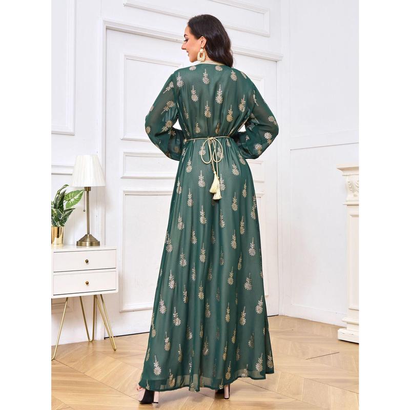 2025 Muslim East Arab Dress Robe Embroidered Cardigan Vest Two-Piece Set Dress EBay 4